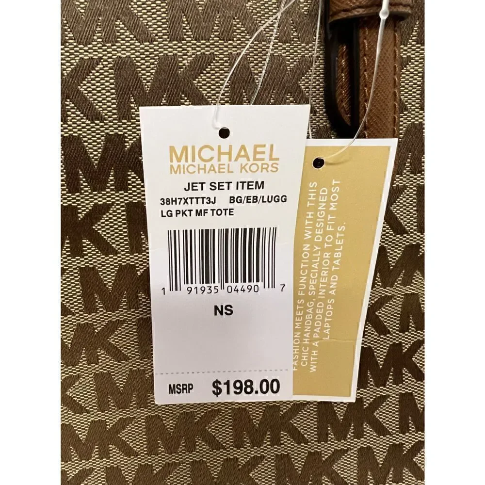 🔥NWT! Michael Kors Jet Set Tote Pocket Handbag Msrp:$198.00